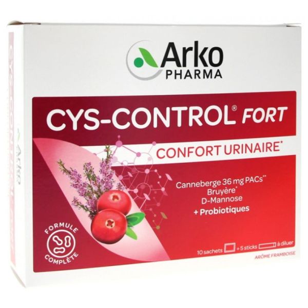 Cys-Control Fort 10 Sachets + 5 Sticks à Diluer