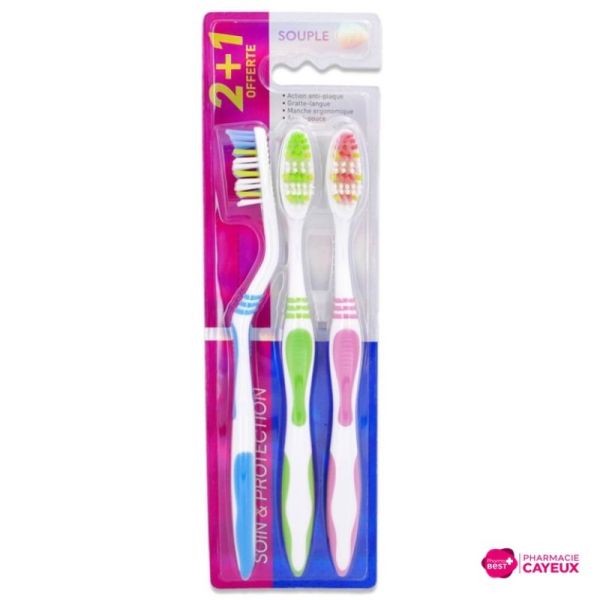 Brosses à dents souples 2 + 1 offerte