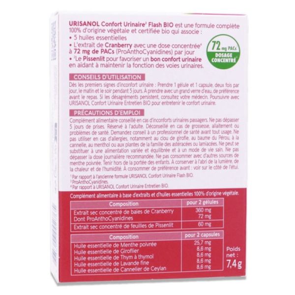 Urisanol Flash Bio - 10 gélules + 10 capsules