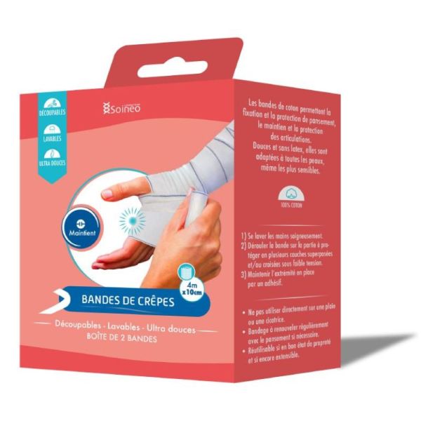 Bande De Crepe Sous Boîte 4mx10cm x2