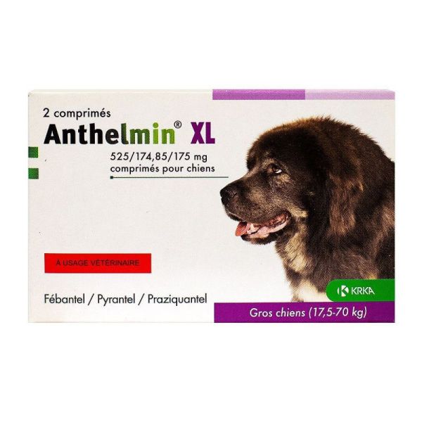 Anthelmin XL chiens 17,5-70kg 2 comprimés