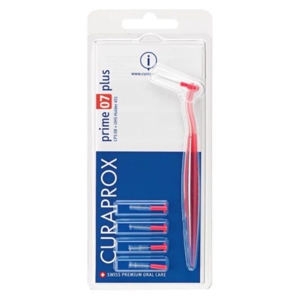 Prime 07 Plus Brosses à Dents Fines Mancge Rouge 5 pièces