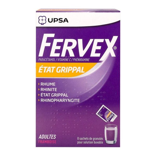 Fervex adultes framboise 8 sachets