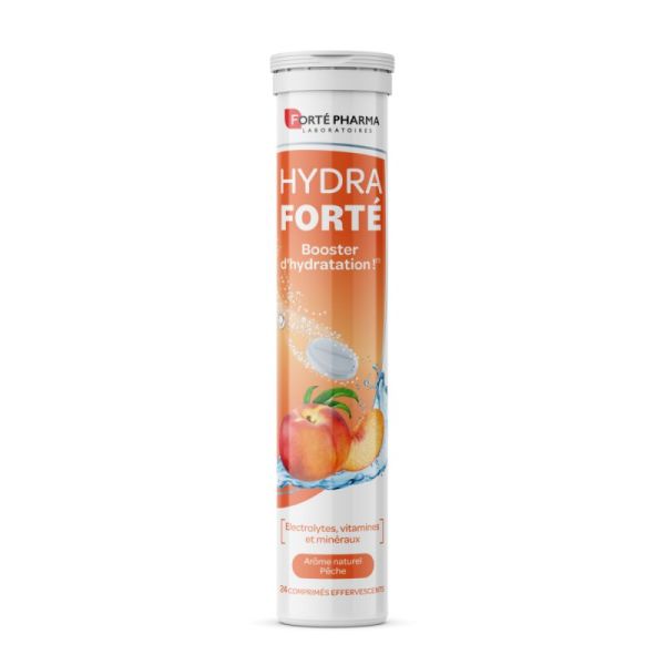 Hydra Forté  Booster d'Hydratation Pêche 24 comprimés effervescents