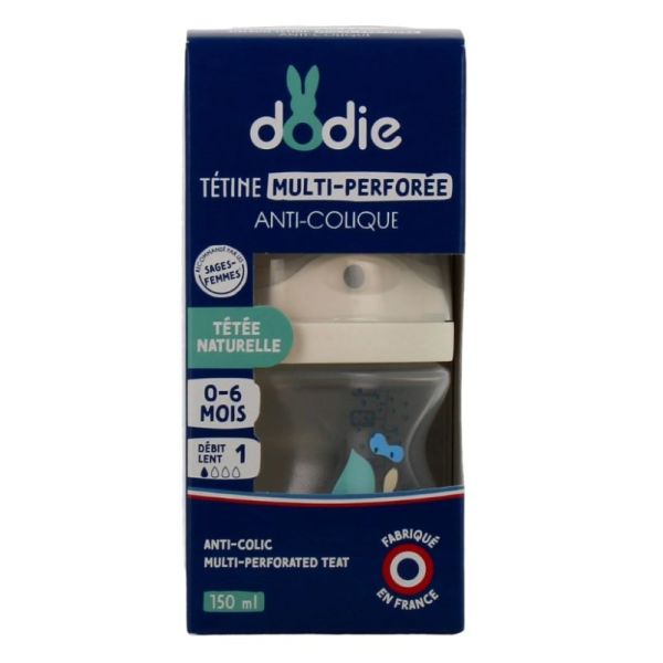 Biberon Tétine Multi-Perforée bleu 0-6 mois 150 ml