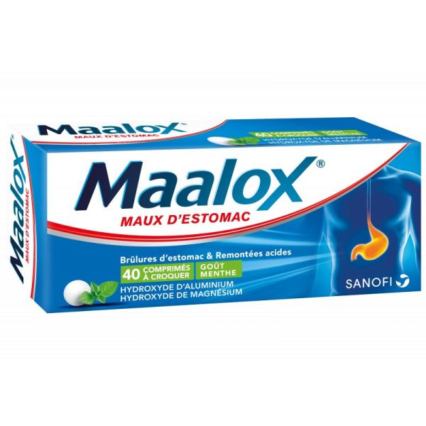 Maalox maux estomac 40 comprimés menthe