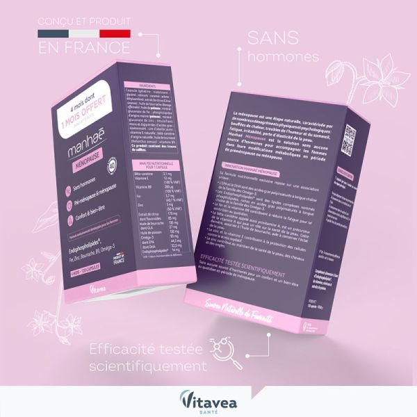 Manhaé Ménopause 120 = 4 mois dont 1 OFFERT