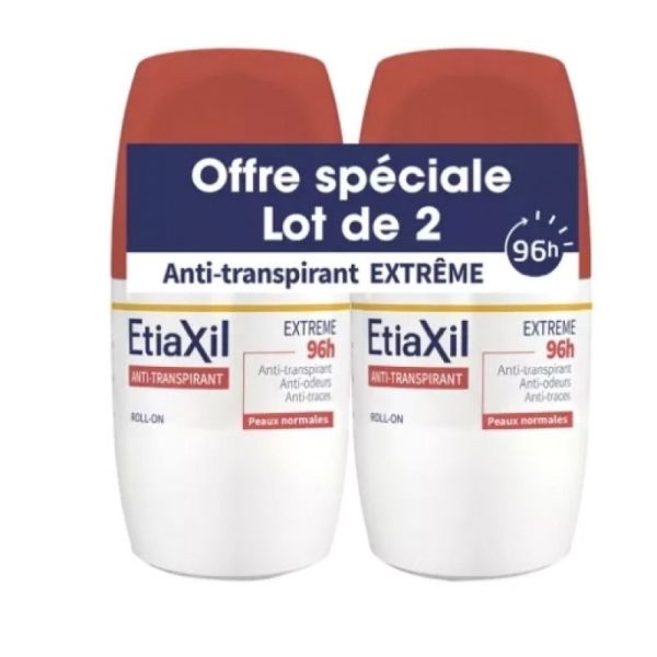 Anti-Transpirant Extrême 96H Roll-on Lot de 2 x 50 ml