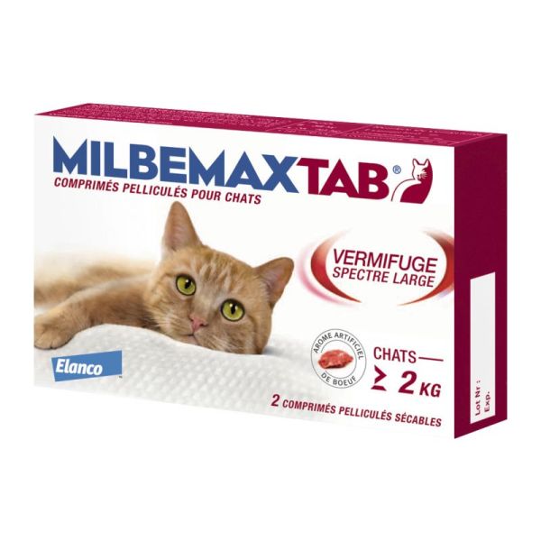 Milbemaxtab chats 2kg 2 comprimés