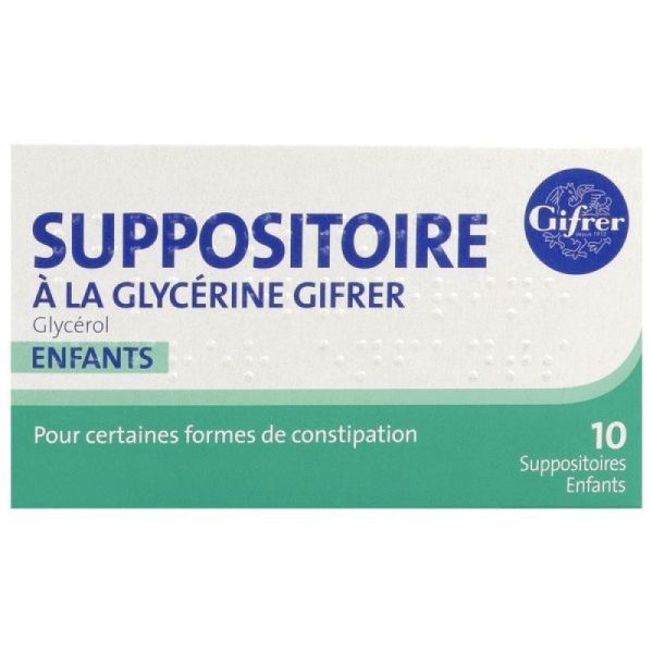 Suppositoire à la glycerine enfants Boîte de 10 suppositoires
