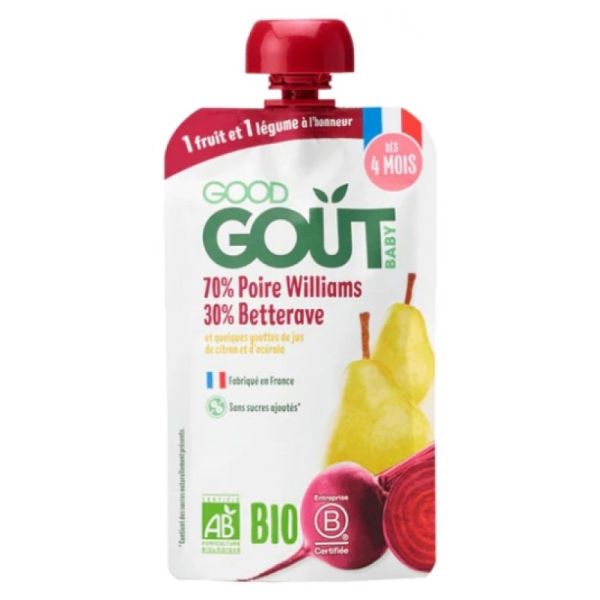 Poire Williams Betterave dès 4 Mois Bio 120 g