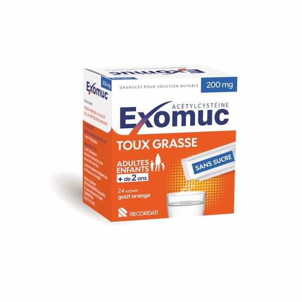 Exomuc 200mg goût orange 24 sachets