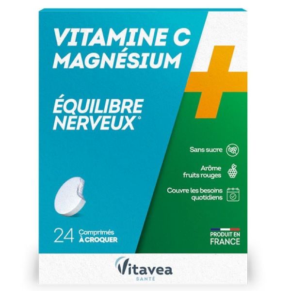 Vitamine C & magnésium équilibre nerveux Nutrisanté x 24 comprimés