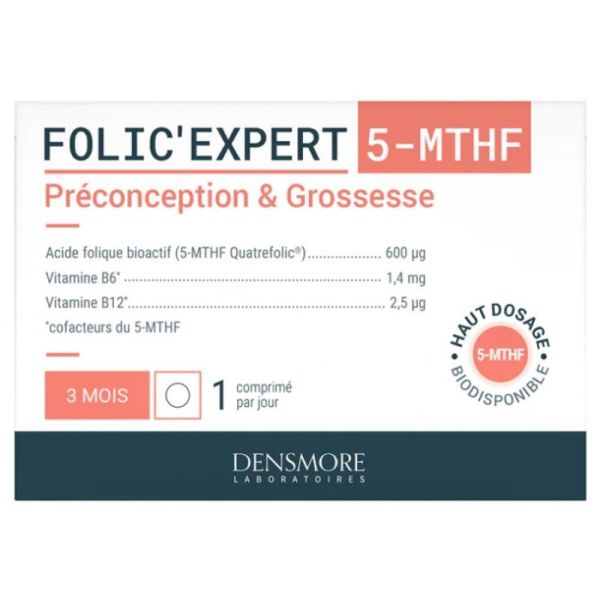 Folic'Expert 5-MTHF Préconception & Grossesse 90 Comprimés