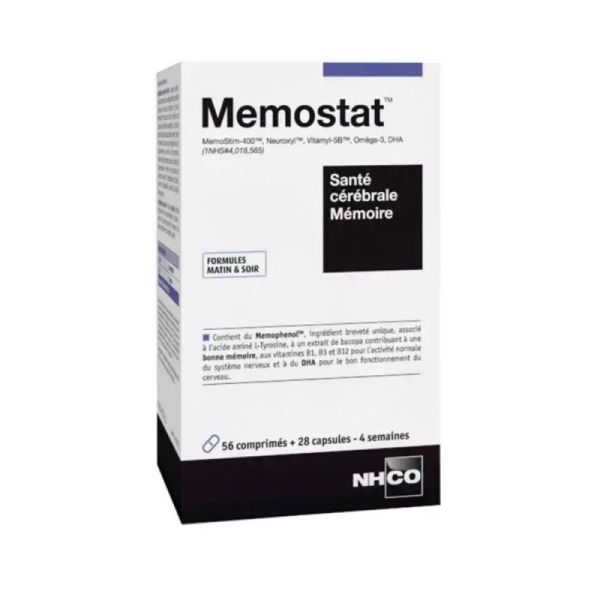 Memostat Mémoire Santé Cérébrale 60 Comprimés + 30 Capsules