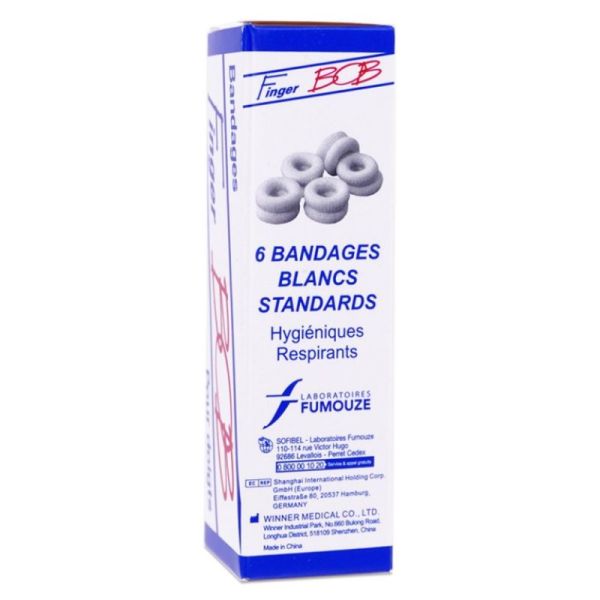 Doigtier tubulaire filé Adulte/Enfant blanc - x6