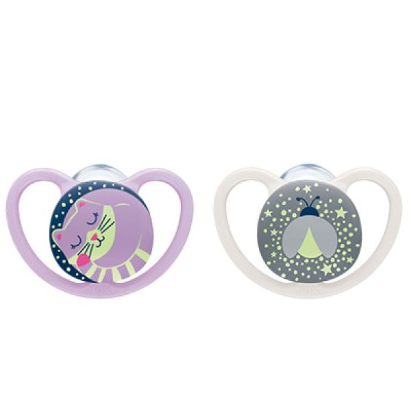 Sucette Space Nuit - 0-6m Fille x2