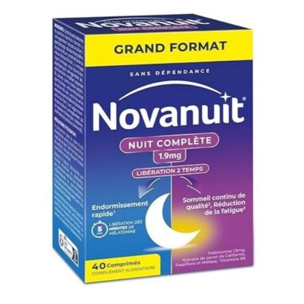 Novanuit Nuit Complète 1,9mg Mélatonine 40 comprimés