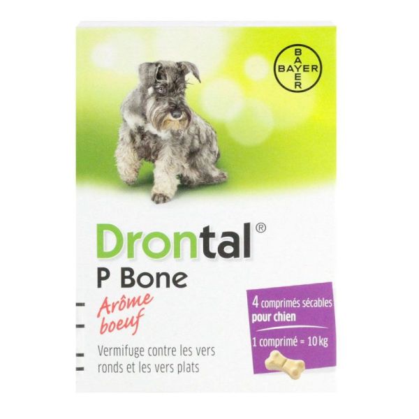Drontal P Bone chien 4 comprimés