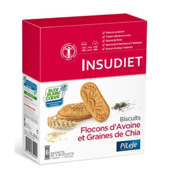 Insudiet Biscuits Flocon d'Avoine et Graine de Chia 6 sachets
