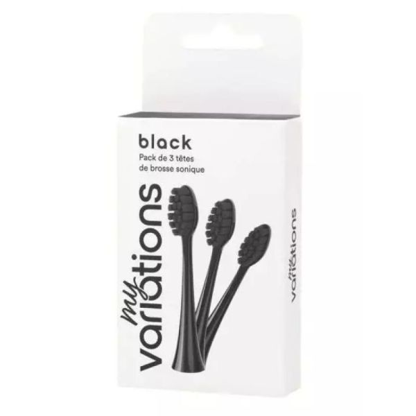 Pack de 3 Têtes de Brosse à Dents Sonique Noir