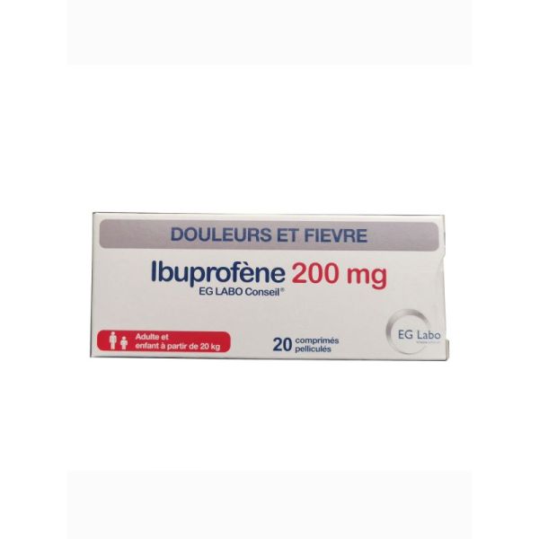 Ibuprofène EG 200 mg comprimés pelliculés x20