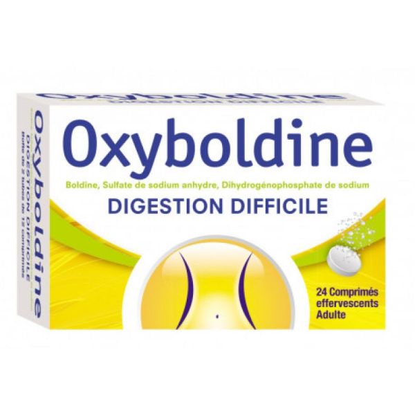 Oxyboldine 24 comprimés digestion difficile