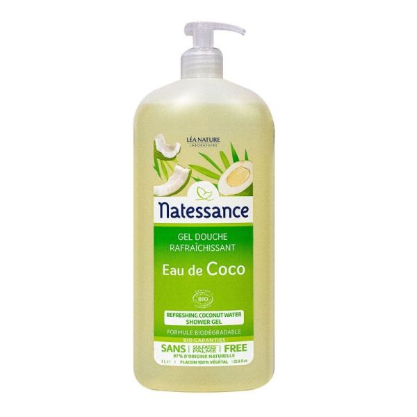 Gel douche rafraîchissant eau de coco 1L