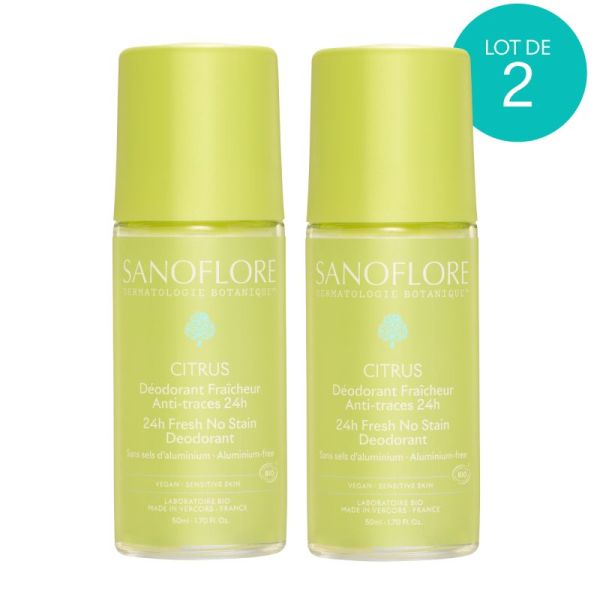 CITRUS 24H LOT 2 DEODORANTS - 2*50 ML