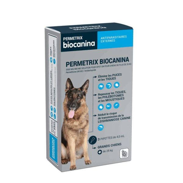 Permetrix - Grand Chiens (+ De 25kg) - 3 Pipettes 4ml