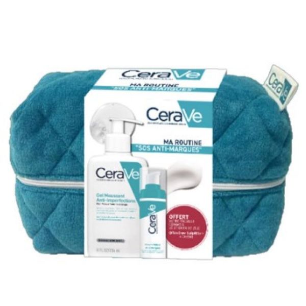 Coffret Routine SOS Anti-Marques - Sérum + Gel Moussant + Trousse OFFERTE