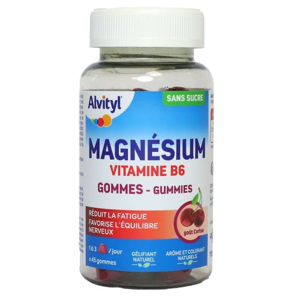 Magnésium Vitamine B6 Goût cerise x45 gommes