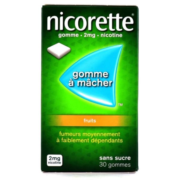 Nicorette 2mg Fruits Sans Sucre - 30 gommes