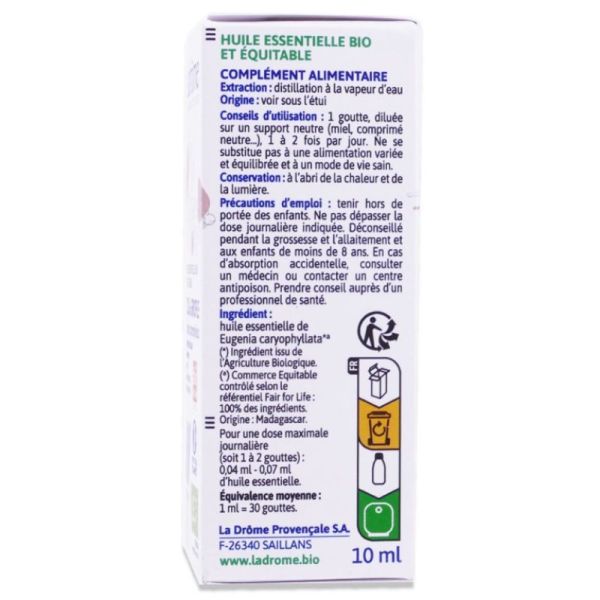Huile essentielle Clou de Girofle 10 ml