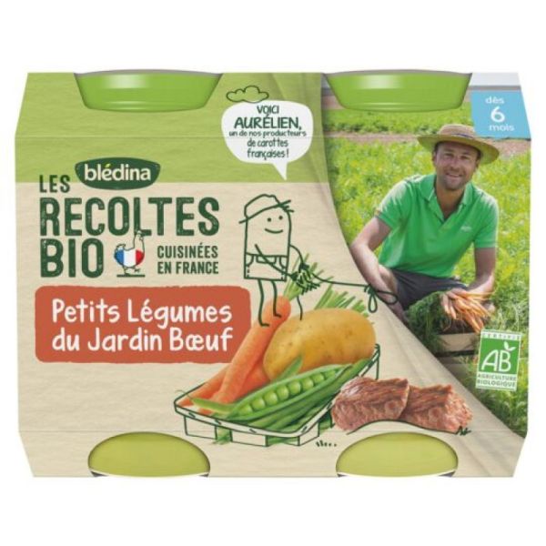 Petits pots bébé Légumes du jardin boeuf dès 6 mois bio - 2x200g