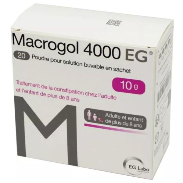Macrogol 4000 Poudre pour solution buvable 10g 20 sachets