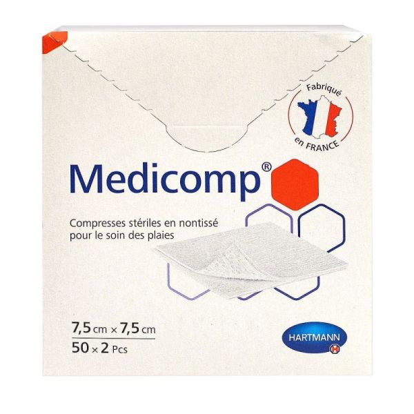 Medicomp 2x50 compresses non tissées 7,5x7,5cm