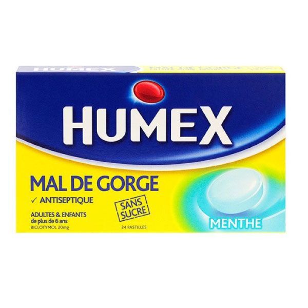 24 pastilles mal de gorge menthe