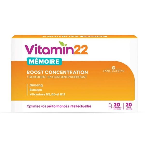 Vitamin'22 Mémoire Boost Concentration 20 comprimés sécables