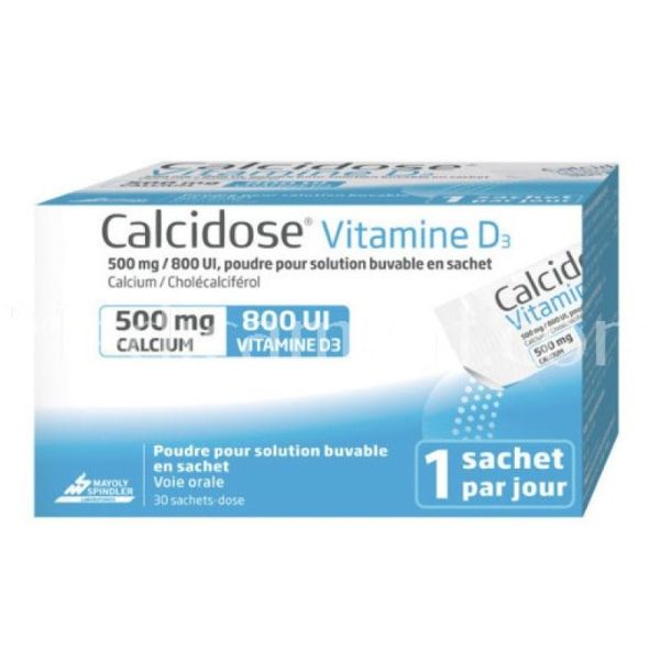 Calcidose Vitamine D3 500 mg/800 UI 30 Sachets