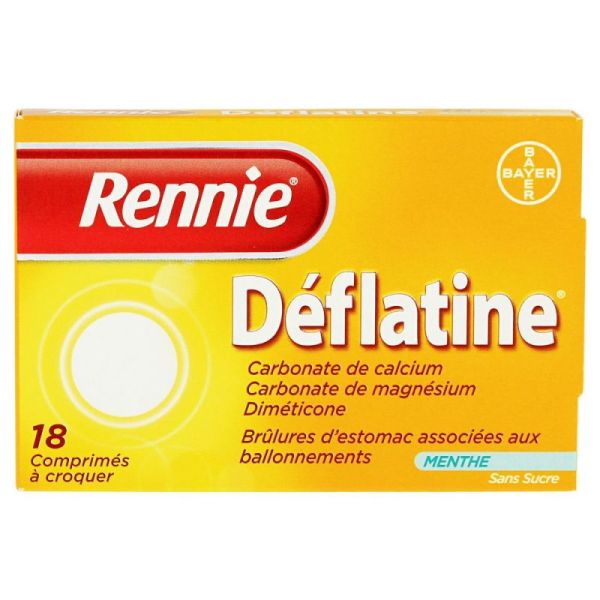 Rennie Déflatine 18 comprimés sans sucre