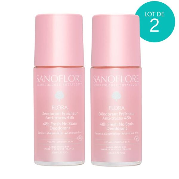 FLORA 48H LOT 2 DEODORANTS - 2*50 ML