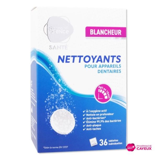 Nettoyants blancheur appareils dentaires 36 tablettes