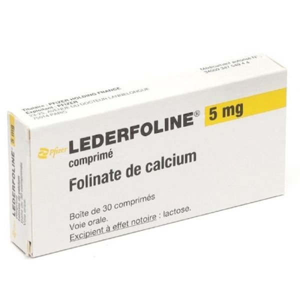 Lederfoline 5 mg Folinate de calcium 30 comprimés