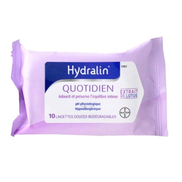 Hydralin quotidien lingettes intimes x 10