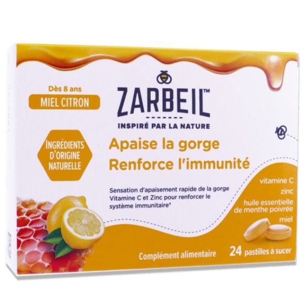 Gorge & Immunité Miel-Citron - 24 pastilles