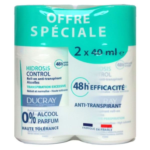 Hidrosis Control roll-on anti-transpirant aisselles 2x40ml
