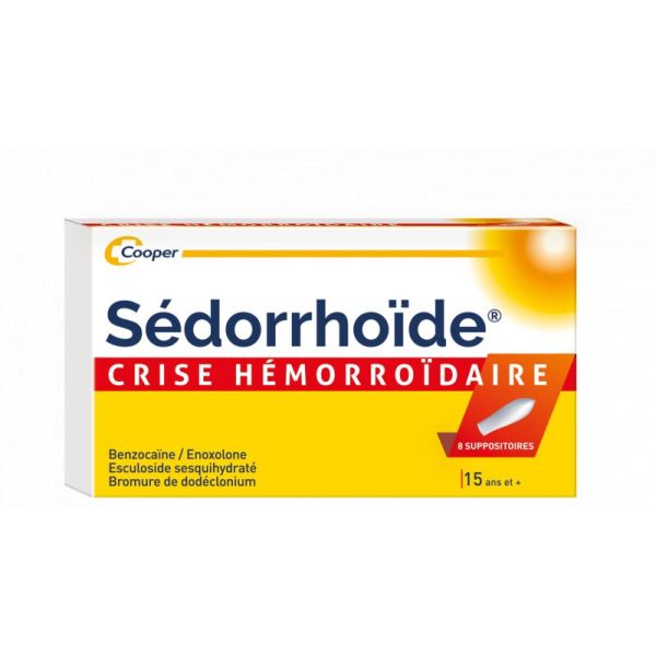 Sédorrhoïde - Crise Hémorroïdaire - 8 Suppositoires
