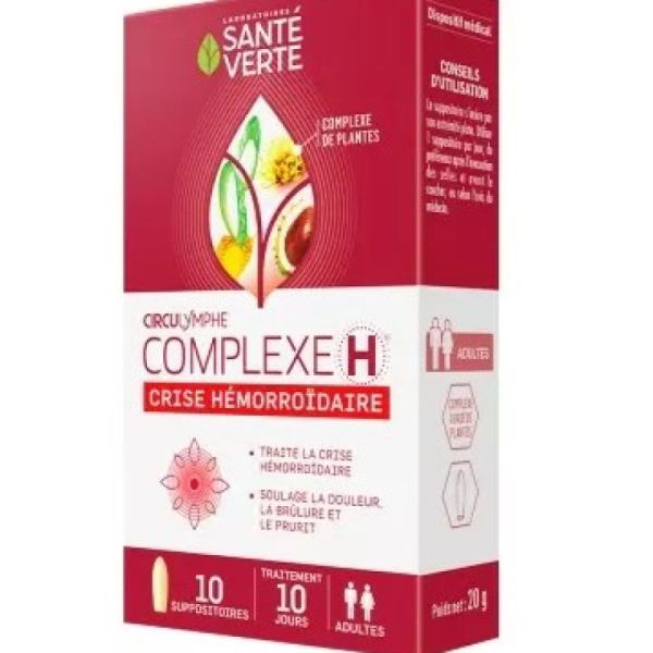 Circulymphe Complexe H - 10 suppositoires
