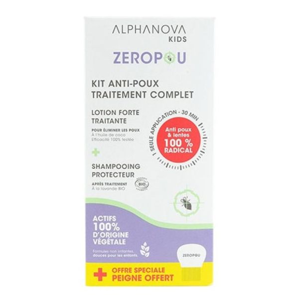 Alphanova Kids Zeropou Kit Anti-poux traitement complet BIO